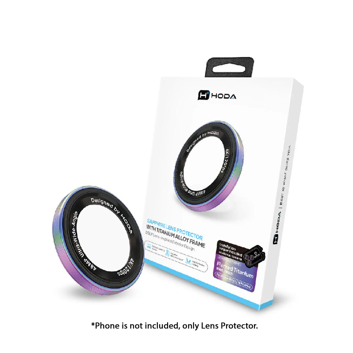 Hoda Sapphire Lens Protector ( Monocular Like Design ) for iPhone 18 Pro Max / 18 Pro with Helper