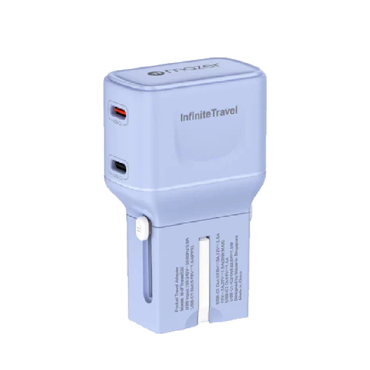 MAZER Infinite Travel Pocket PD 30W Universal Travel Charger 2 USB-C Ports