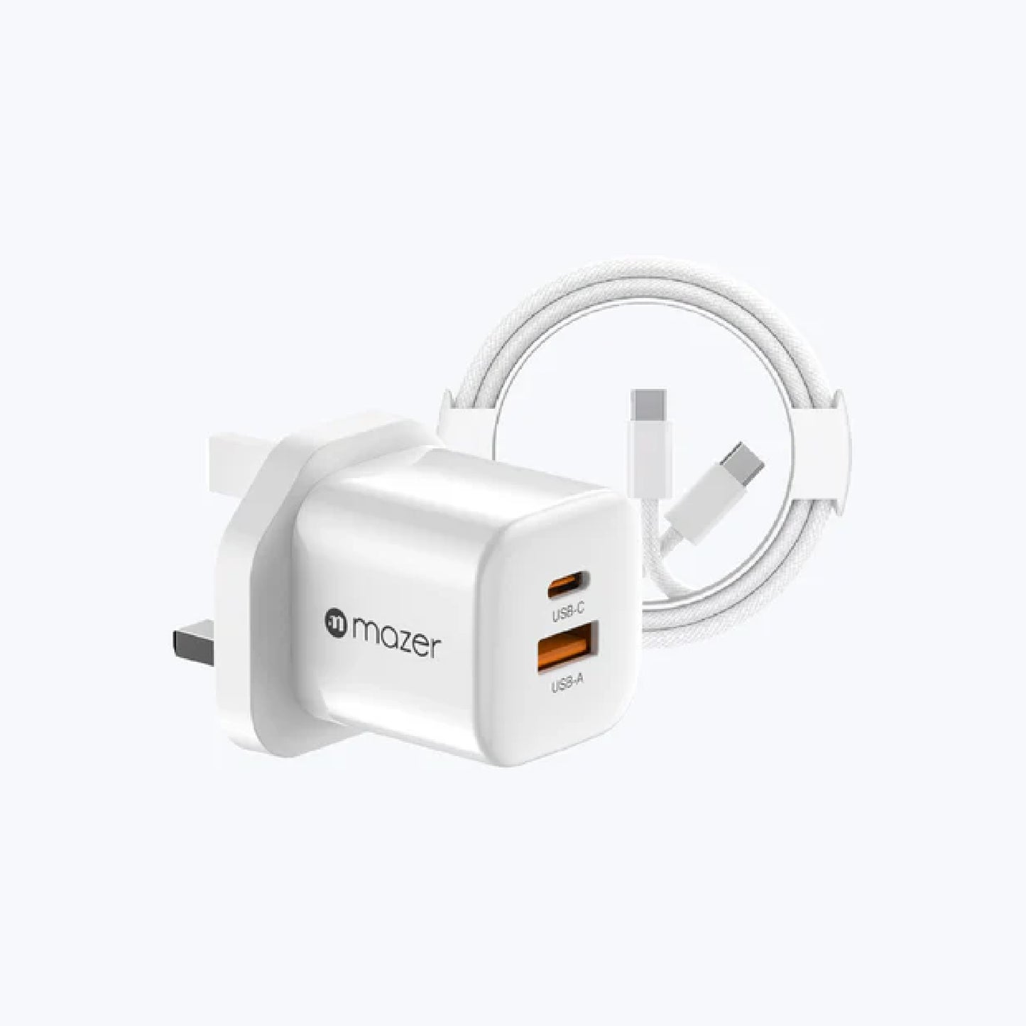 Mazer Prestige Combo 35W GaN Wall Adapter ( 2 Ports ) with PD60W USB-C Cable