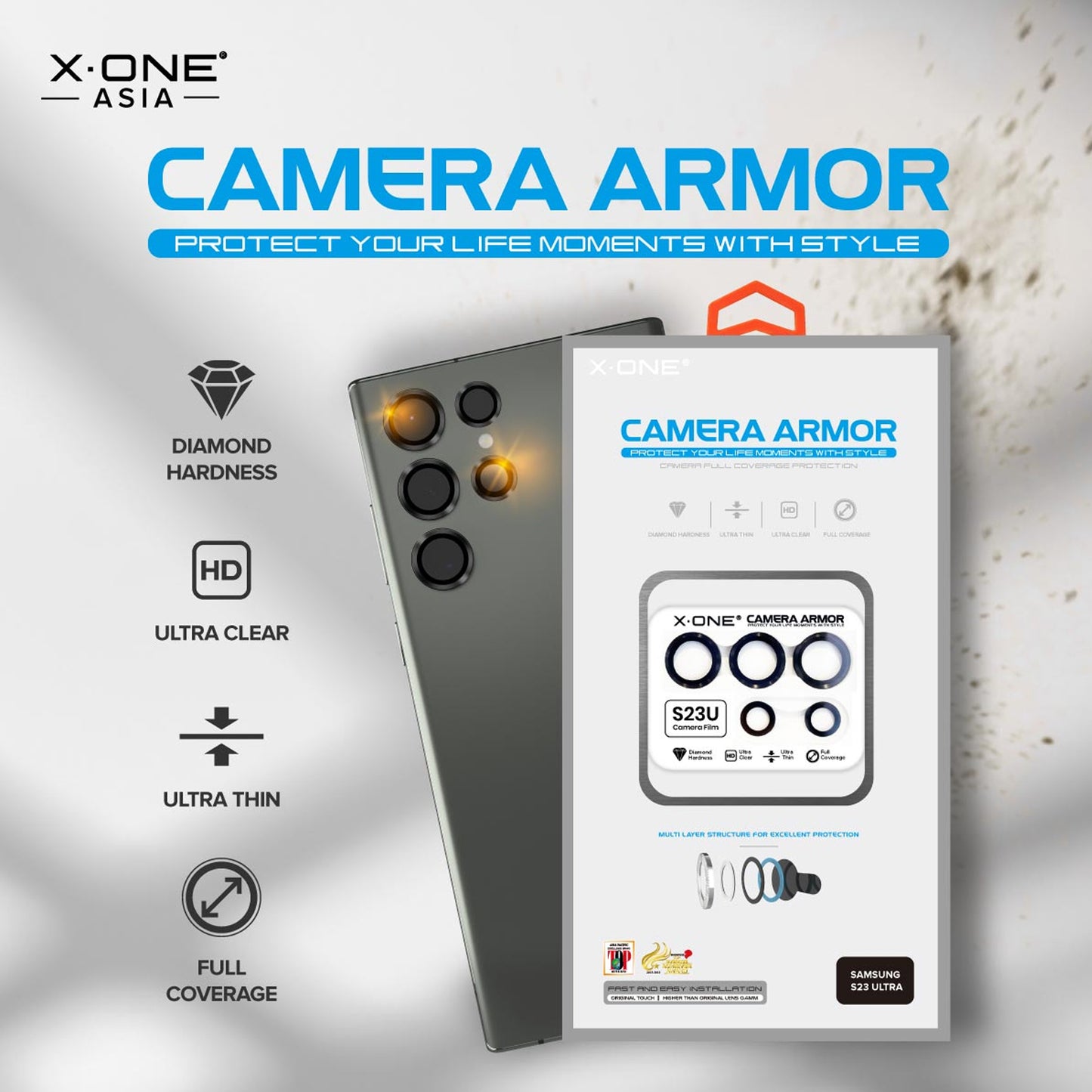 X.One Sapphire Glass Camera Armor Lens Protector for Samsung S24 Series