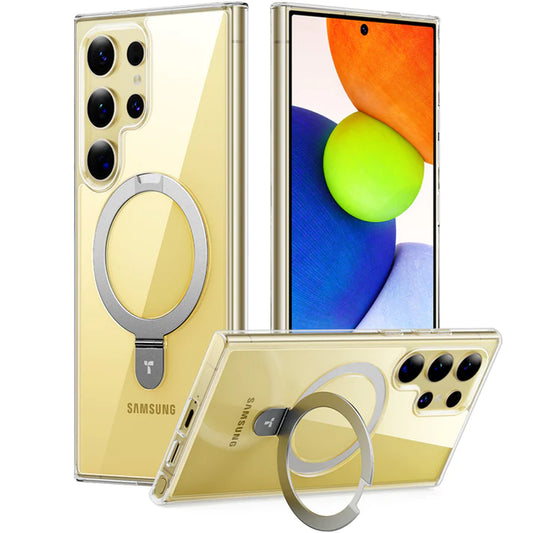 TORRAS UPRO Ostand Clear Case for Samsung Galaxy S24 Ultra - Magsafe Compatible - Forexengineer -Malaysia- 6938075665845