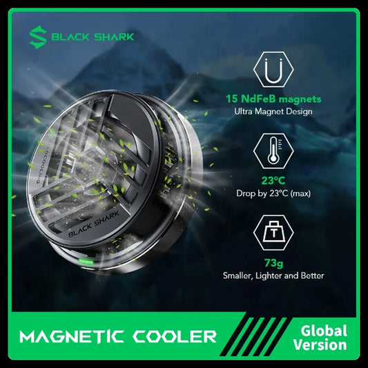 Black Shark Magnetic Cooler for Gaming , Fast Cooling , No Need Clip Magnetic Design - Forexengineer -Malaysia- 6971409206451