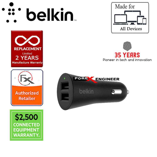 Belkin BOOST‚ÜëUP‚Ñ¢ 2 Port Car Charger 4.8A - 24W - Black.