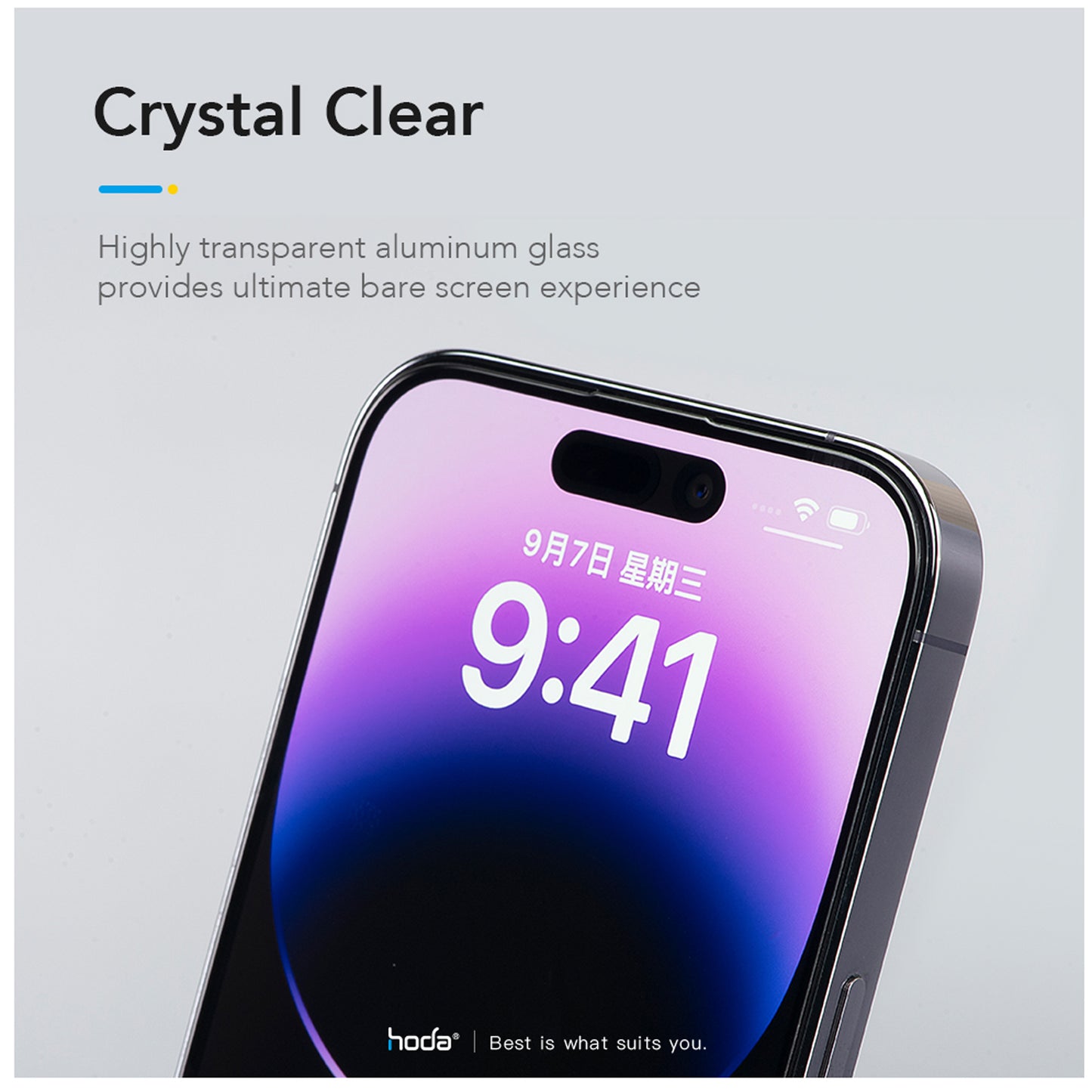 Hoda Tempered Glass Screen Protector for iPhone 15 Series ( Dust Free Helper Included ) 0.33mm Full Coverage - Clear