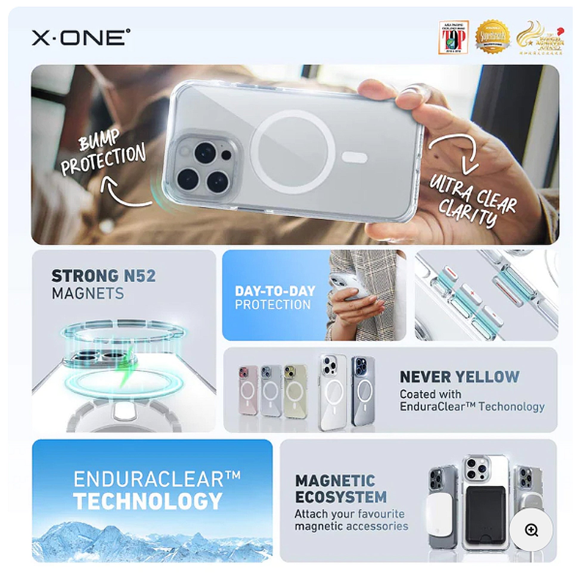 X.One Forever Clear ( Anti-Yellowing ) Phone Case for iPhone 15 and 14 Series - Magsafe Compatible - Forexengineer -Malaysia- 656575798315-656575797475-656575796498-656575795179-656575794902-656575793221