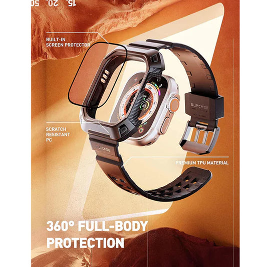 Supcase Unicorn Beetle Pro Rugged Protective Case and Wristband for Apple Watch Ultra / Ultra 2 ( 49mm ) with 2 Pack Glass - Black - Forexengineer -Malaysia- 843439120921