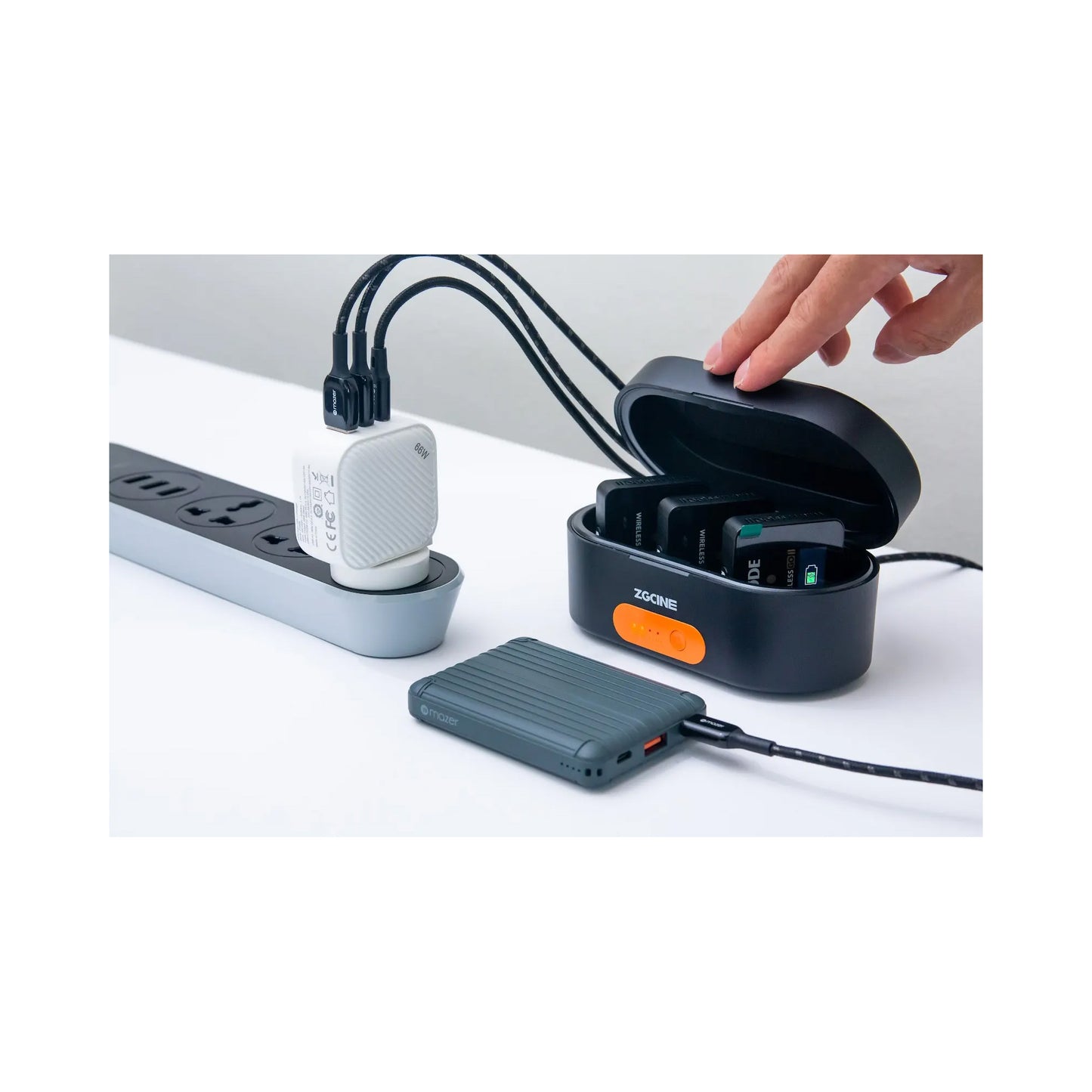 Mazer GaNPrestige 66W GaN Wall Charger with Travel Pins (3 Ports) with 1.5M USB-C Cable - Forexengineer -Malaysia