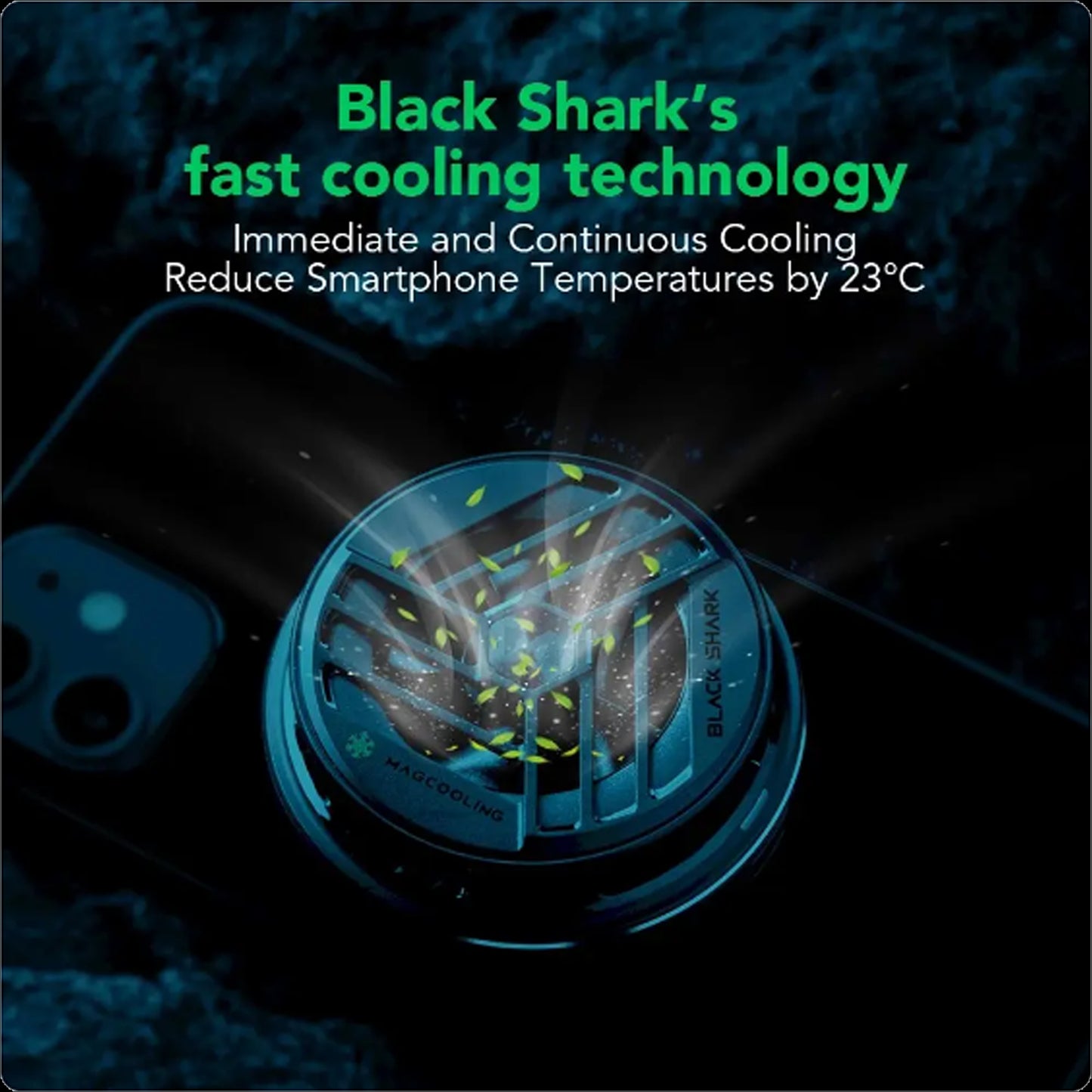 Black Shark Magnetic Cooler for Gaming , Fast Cooling , No Need Clip Magnetic Design