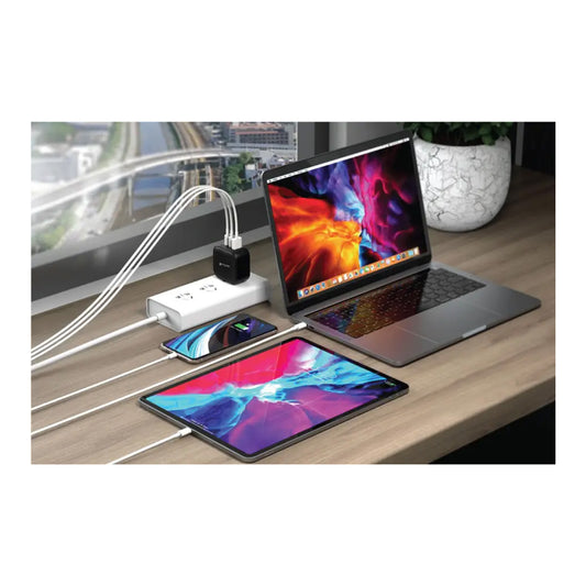 Mazer GaNPrestige 66W GaN Wall Charger with Travel Pins (3 Ports) with 1.5M USB-C Cable - Forexengineer -Malaysia