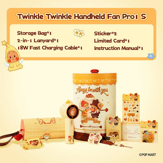 Jisulife x POP MART TWINKLE TWINKLE Handheld Fan Pro1 S Gift Box 5000mAh 9m/s High-Speed Airflow