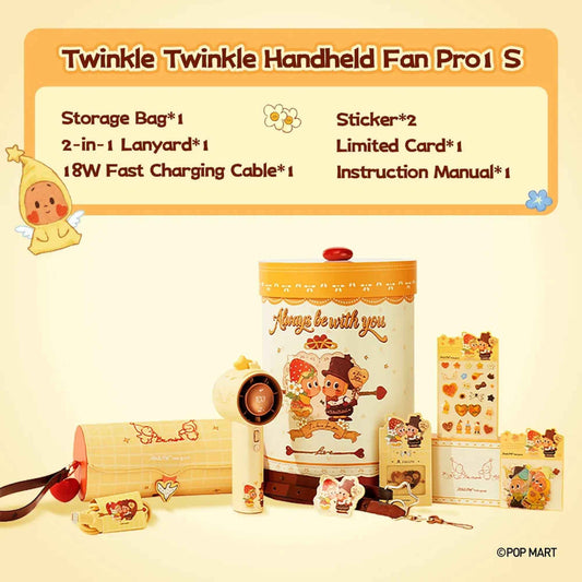 Jisulife x POP MART TWINKLE TWINKLE Handheld Fan Pro1 S Gift Box 5000mAh 9m/s High-Speed Airflow
