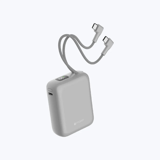 MAZER PowerCharge Nano Duo 10,000mAh PD35W Power Bank with Built-in Dual USB-C Cables CCC Certified