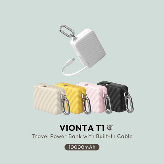 ADAM Elements VIONTA T1 10,000mAh Travel Power Bank with Built-In Cable CCC Certified