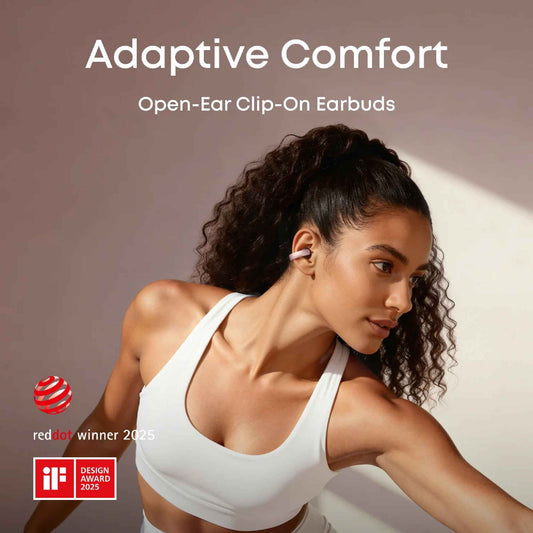 SOUNDCORE AeroClip By Anker Open-Ear Clip-On Earbuds with Adaptive Comfort AI-Boosted Clear Calls