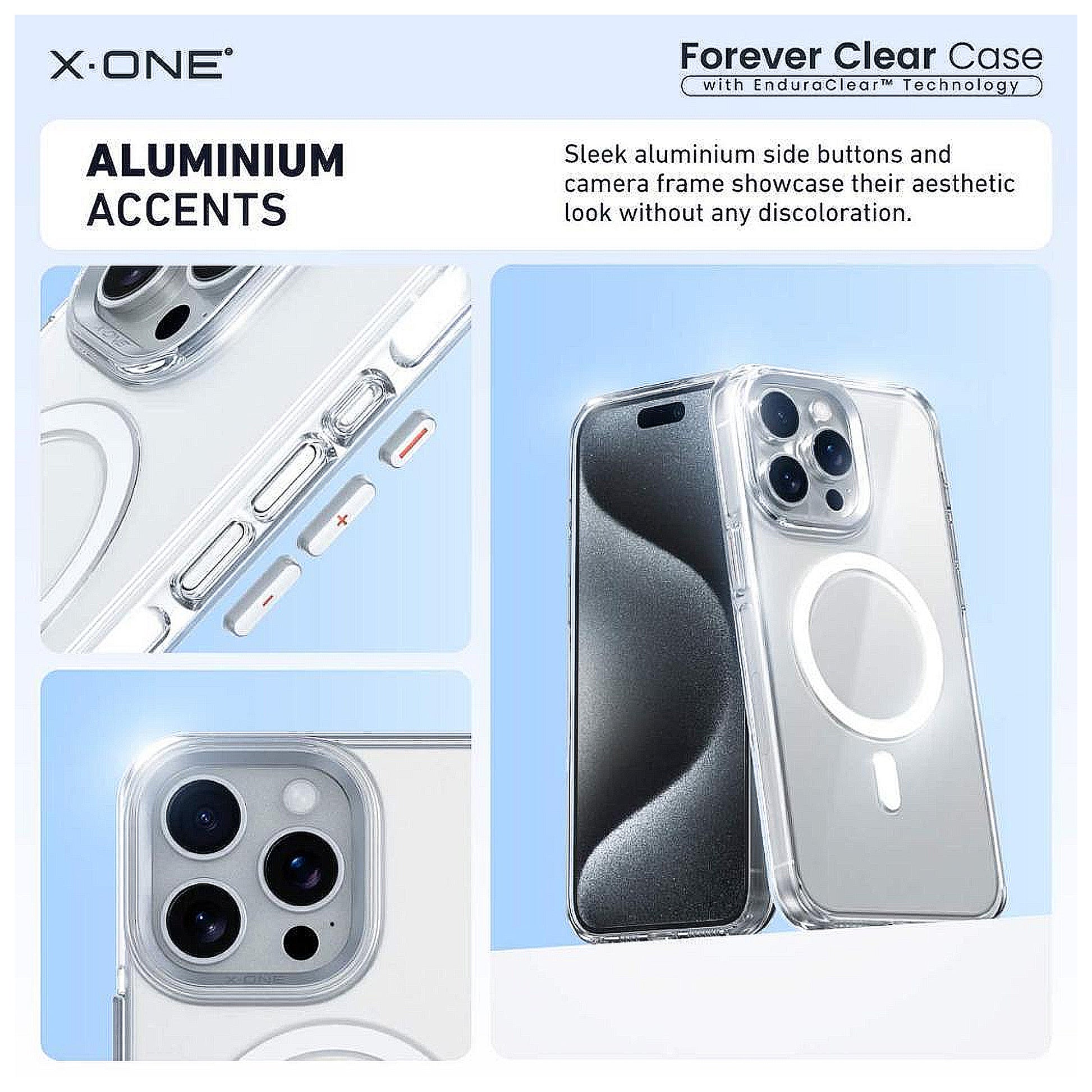 X.One Forever Clear ( Anti-Yellowing ) Phone Case for iPhone 15 and 14 Series - Magsafe Compatible - Forexengineer -Malaysia- 656575798315-656575797475-656575796498-656575795179-656575794902-656575793221