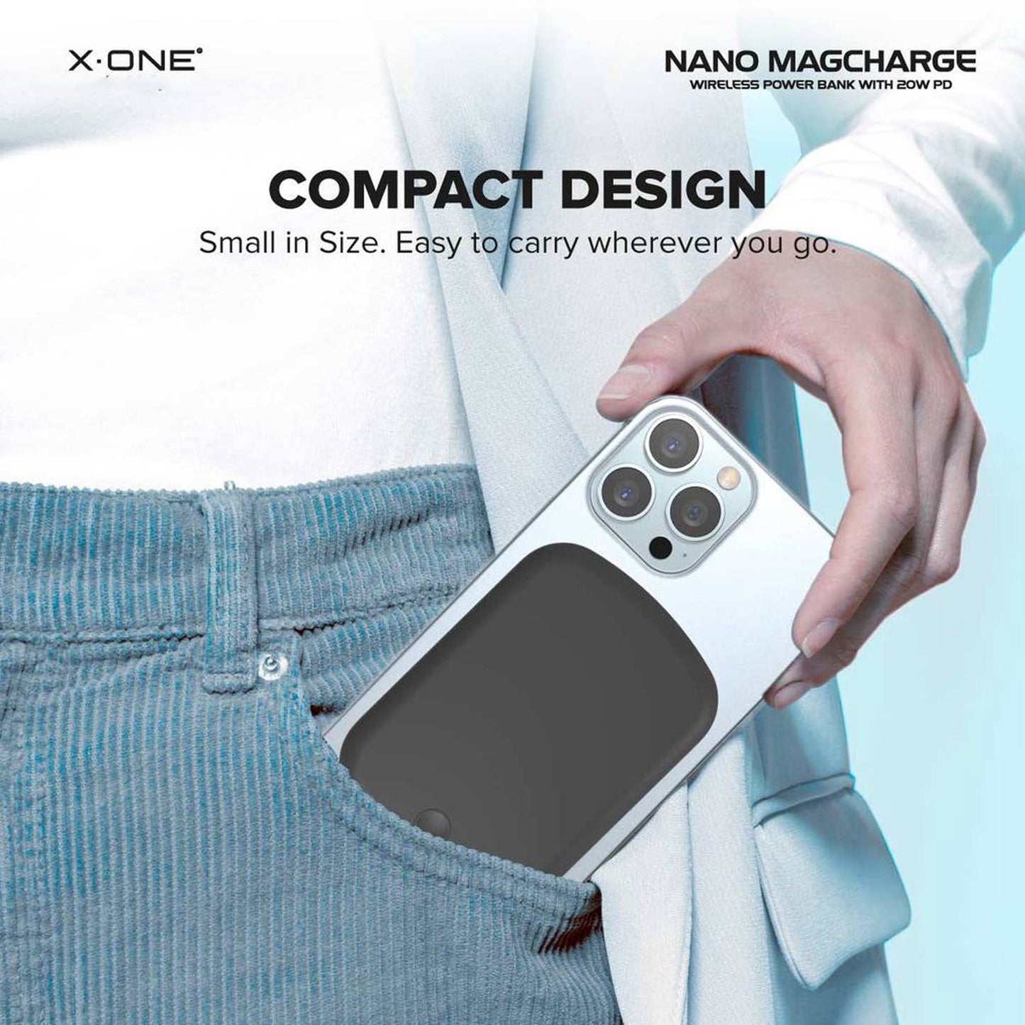 X.One Nano Magcharge Magnetic Wireless Powerbank 5,000 / 10,000 mAh with 20W PD3.0 USB-C Port