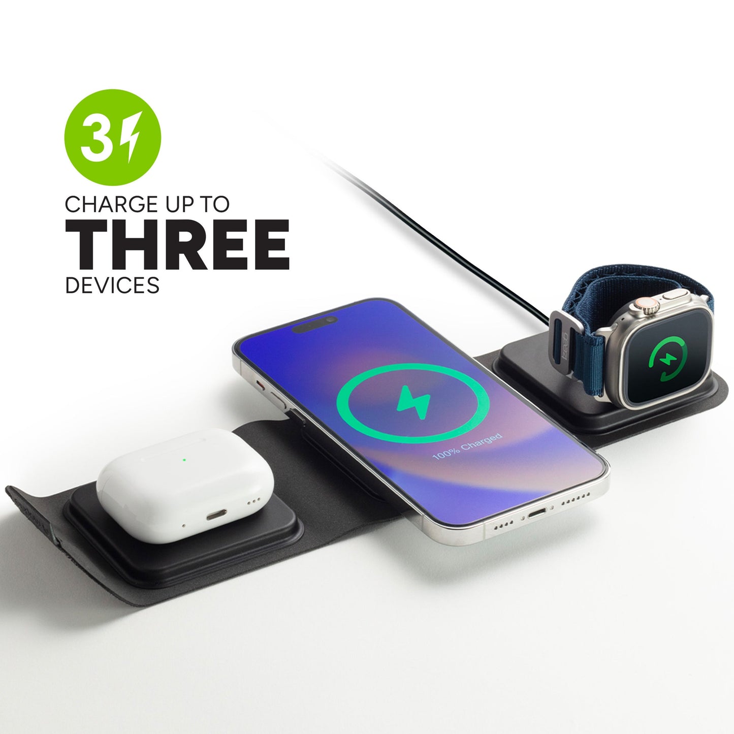 Mophie Universal Charger Wireless 3 in 1 travel charger w/ MagSafe charging for apple watch (UK Adapter) - Forexengineer -Malaysia- 840056182585