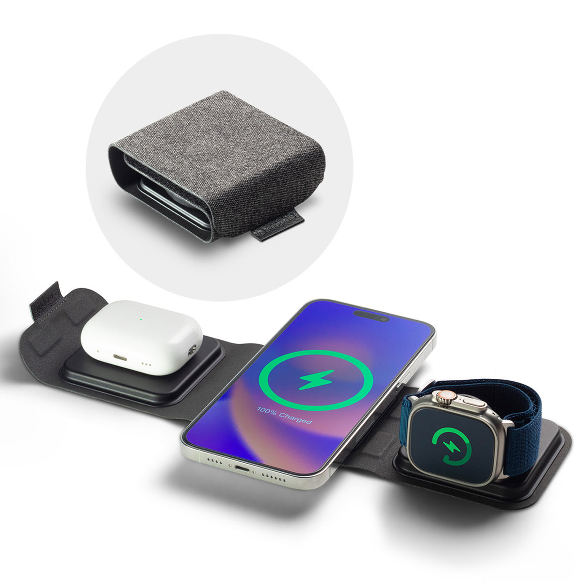 Mophie Universal Charger Wireless 3 in 1 travel charger w/ MagSafe charging for apple watch (UK Adapter) - Forexengineer -Malaysia- 840056182585