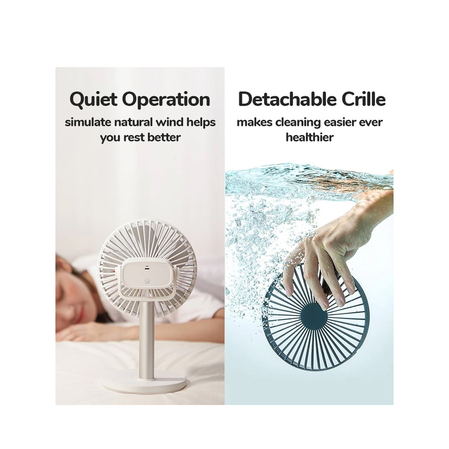 JisuLife Desk + Clip Fan Oscillating Fan FA13R 8000mAh Battery 4 Wind Speed Rotating Use Up to 28 Hours Cool - Forexengineer -Malaysia- 6972154737542-6972154737559