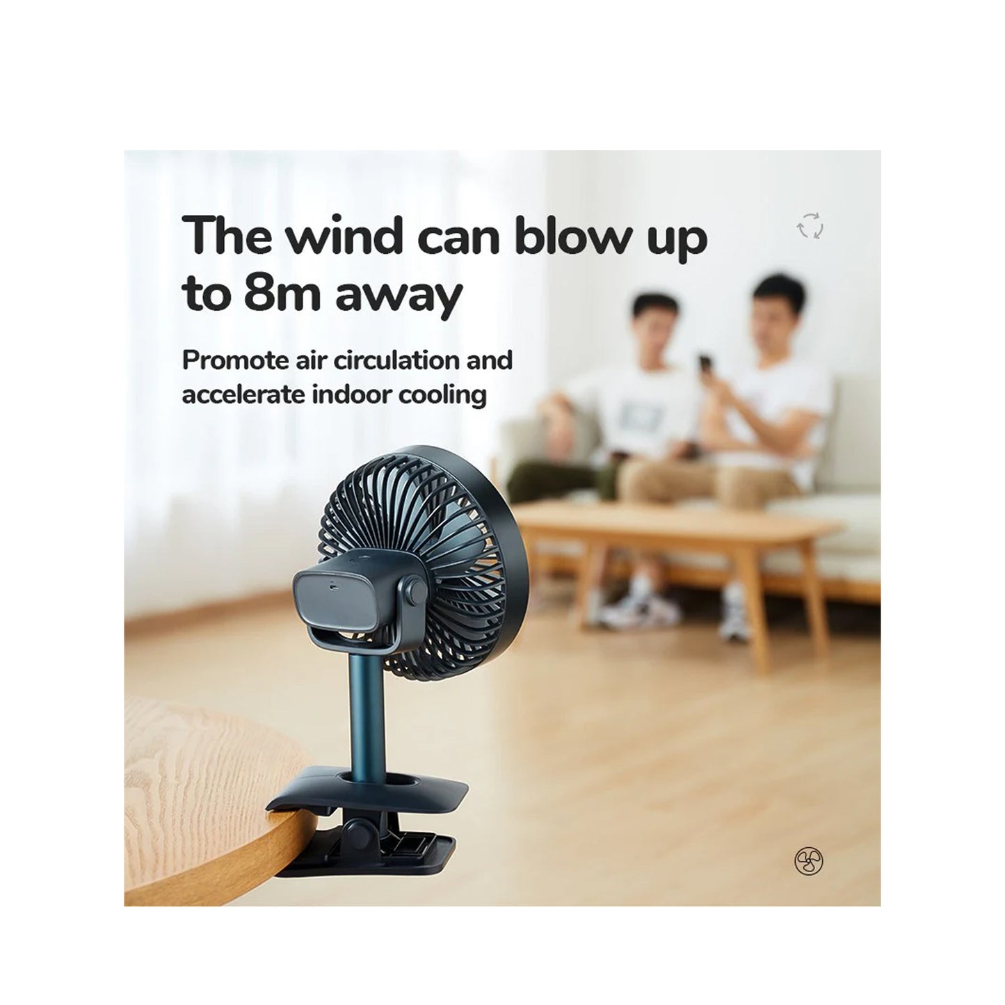 JisuLife Desk + Clip Fan Oscillating Fan FA13R 8000mAh Battery 4 Wind Speed Rotating Use Up to 28 Hours Cool - Forexengineer -Malaysia- 6972154737542-6972154737559