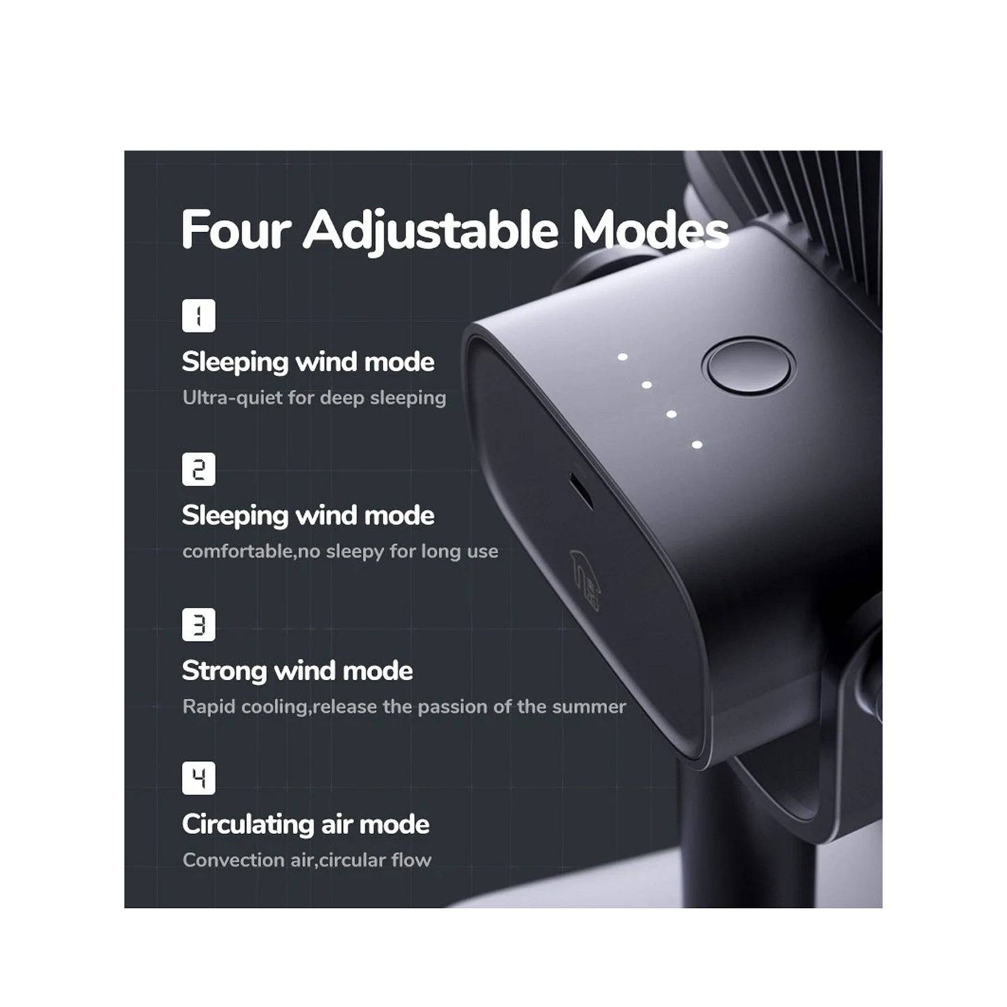 JisuLife Desk + Clip Fan Oscillating Fan FA13R 8000mAh Battery 4 Wind Speed Rotating Use Up to 28 Hours Cool - Forexengineer -Malaysia