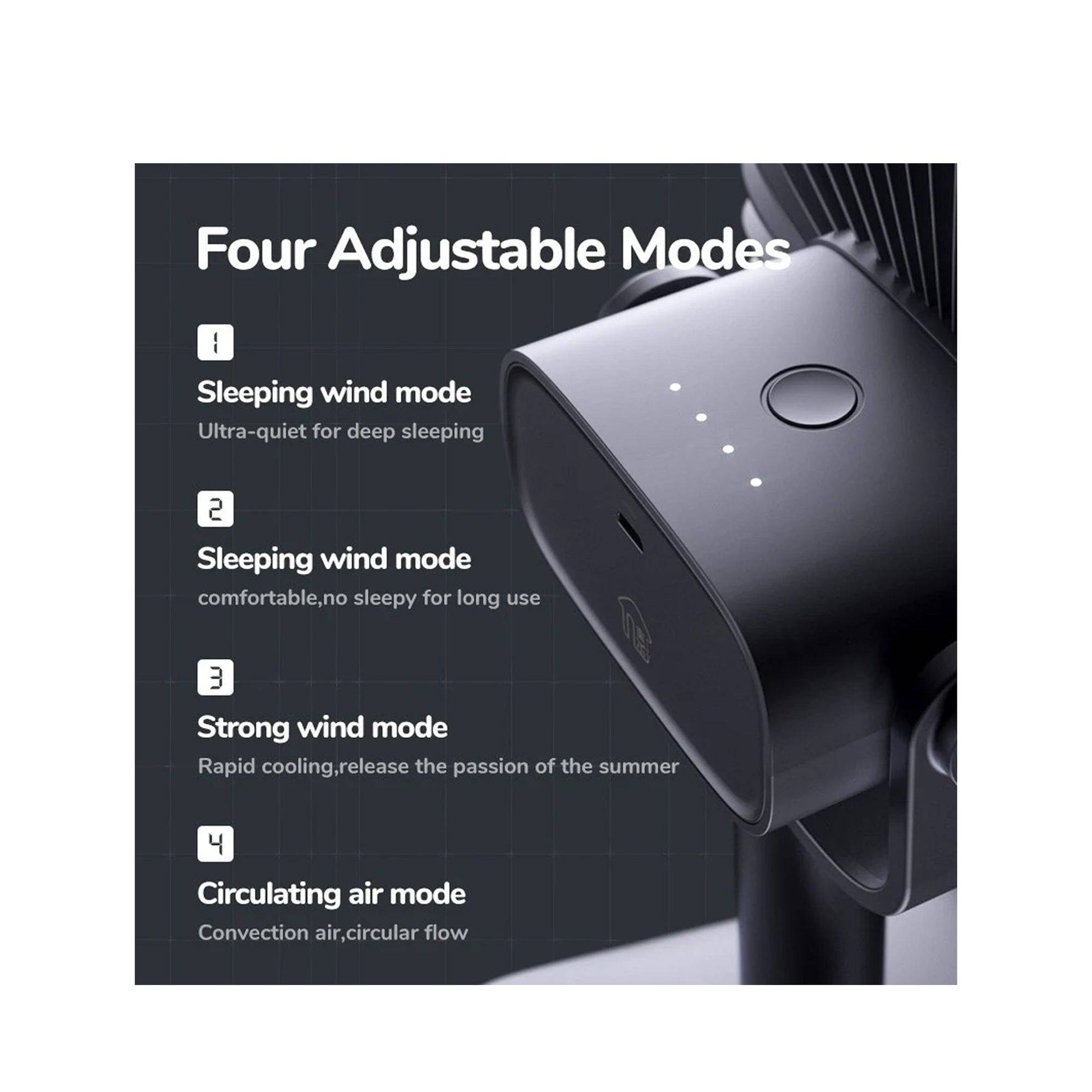 JisuLife Desk + Clip Fan Oscillating Fan FA13R 8000mAh Battery 4 Wind Speed Rotating Use Up to 28 Hours Cool - Forexengineer -Malaysia