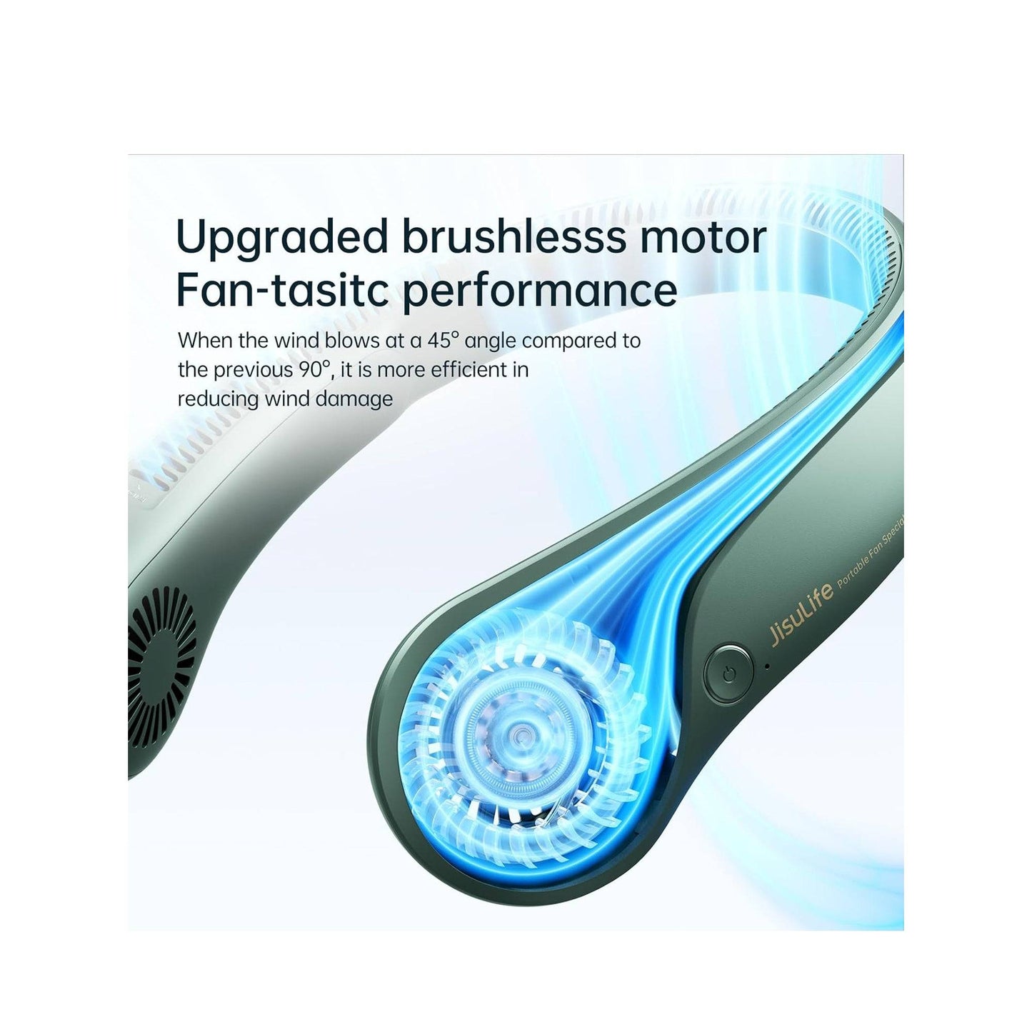 JisuLife FA14 Portable Neck Fan FA14 Bladeless Neck Cooler 5 Speeds 4000 mAh Battery - Forexengineer -Malaysia