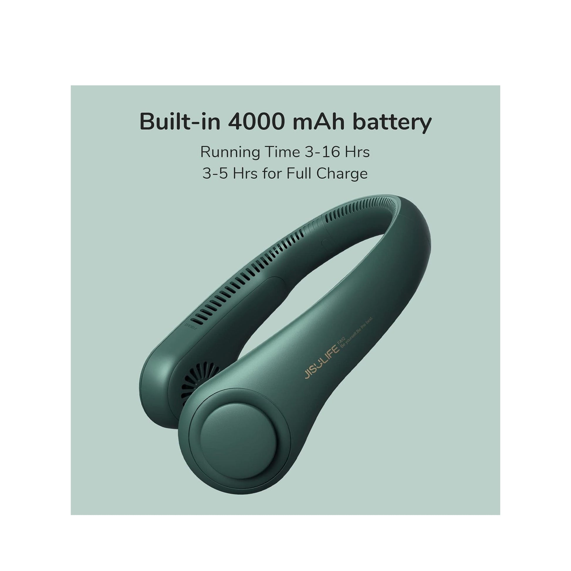JisuLife FA14 Portable Neck Fan FA14 Bladeless Neck Cooler 5 Speeds 4000 mAh Battery - Forexengineer -Malaysia