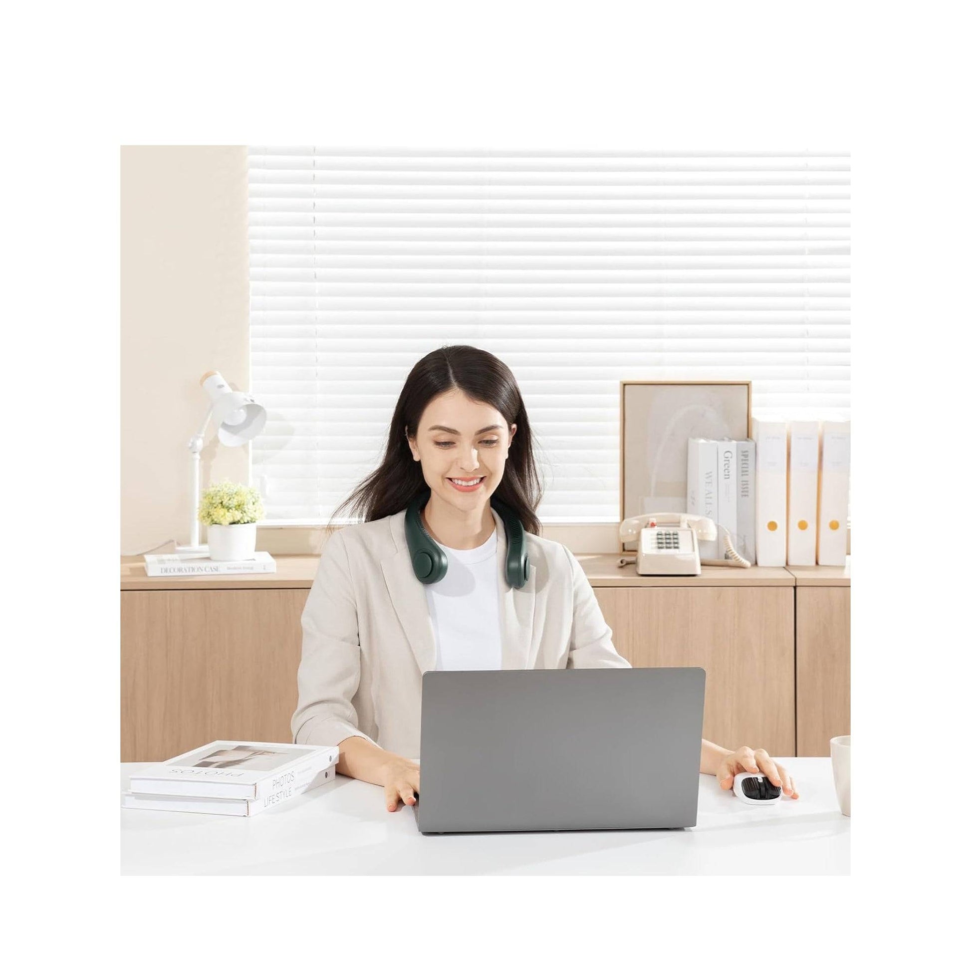 JisuLife FA14 Portable Neck Fan FA14 Bladeless Neck Cooler 5 Speeds 4000 mAh Battery - Forexengineer -Malaysia