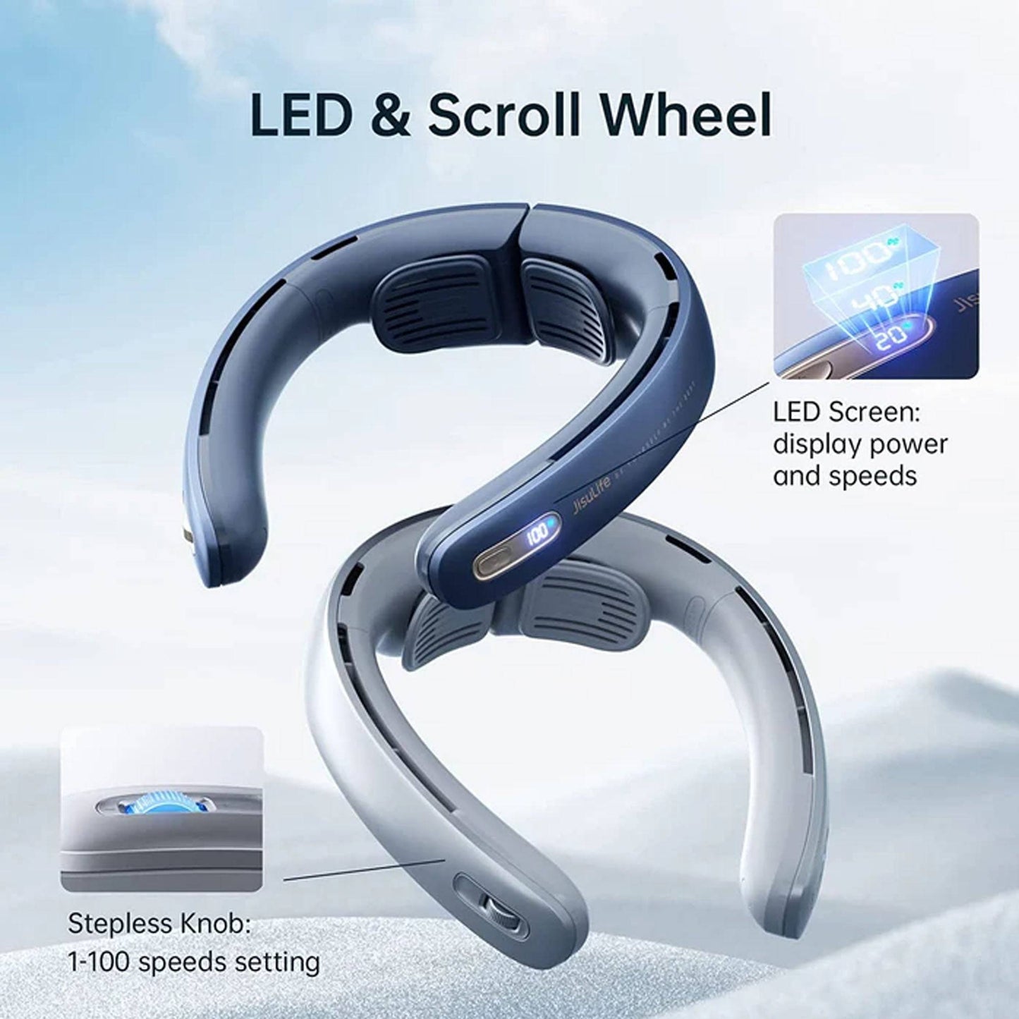 JisuLife FA45 Neck Fan Pro1 Silicone Breathable 100 Gears Wind Control - Forexengineer -Malaysia