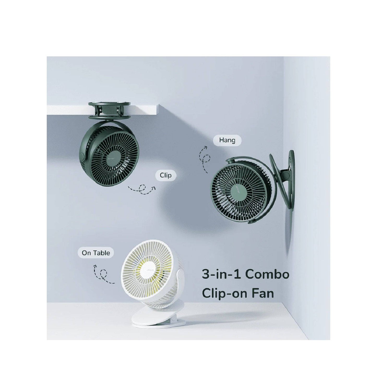 JisuLife Fa18s Clip Fan Life1 FA18S 4000mAh Battery 4 Speed Fan Up to 14 Hours Cool - Forexengineer -Malaysia