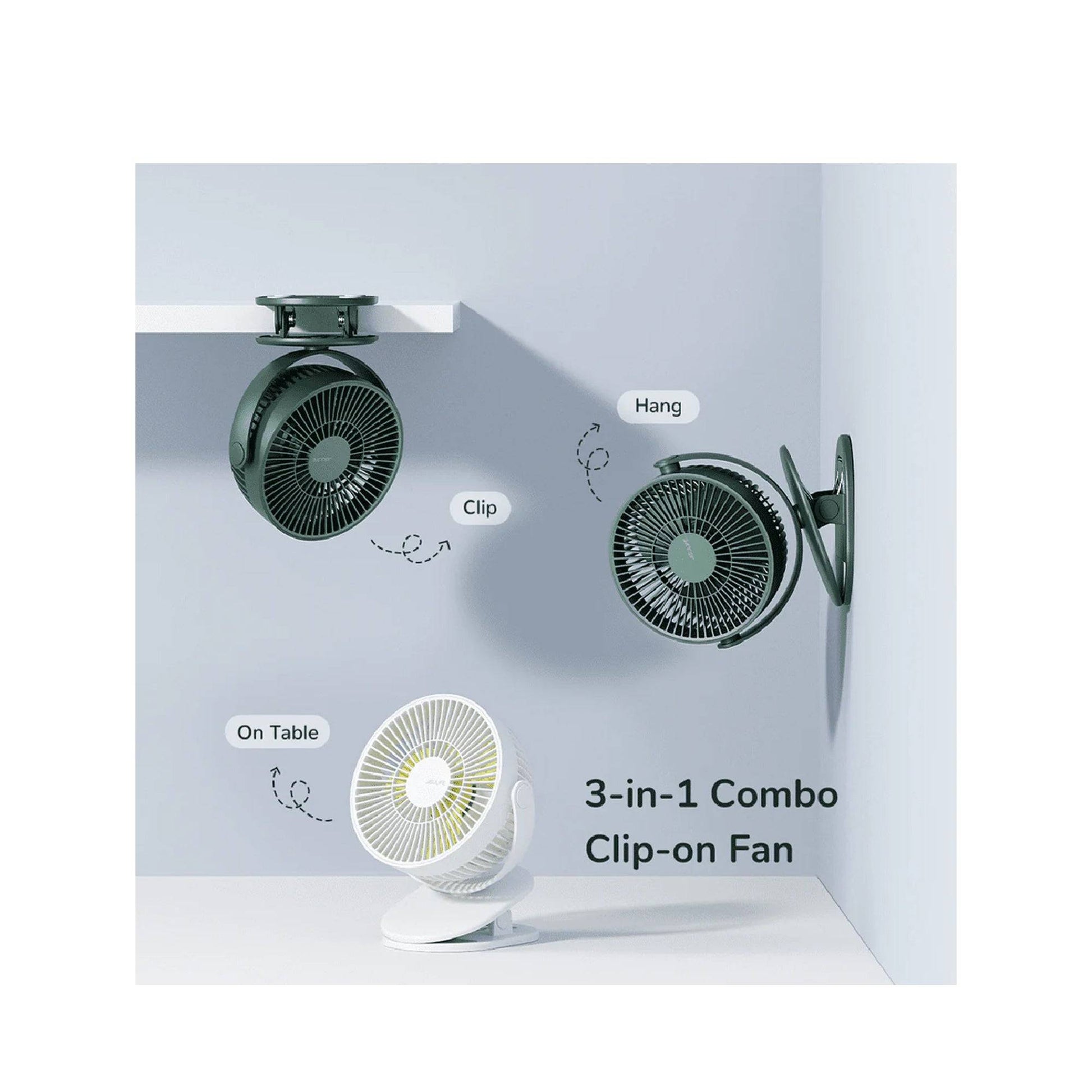 JisuLife Fa18s Clip Fan Life1 FA18S 4000mAh Battery 4 Speed Fan Up to 14 Hours Cool - Forexengineer -Malaysia