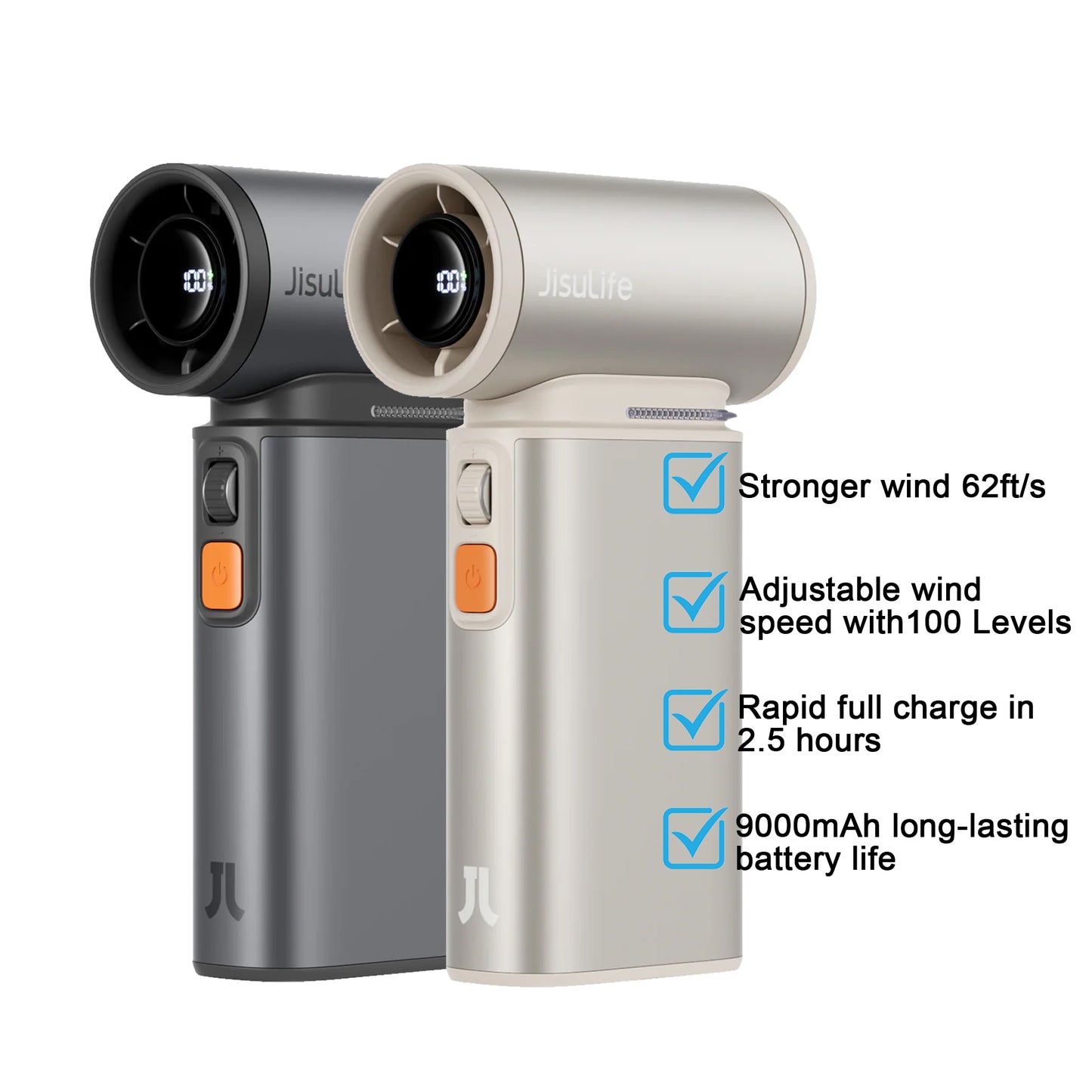 JisuLife FA55 Handheld Fan Ultra 1 FA55 ( 3 in 1 Fan Portable ) 100 adjustable speed settings 9000 mAh Battery Rechargeable - Forexengineer -Malaysia