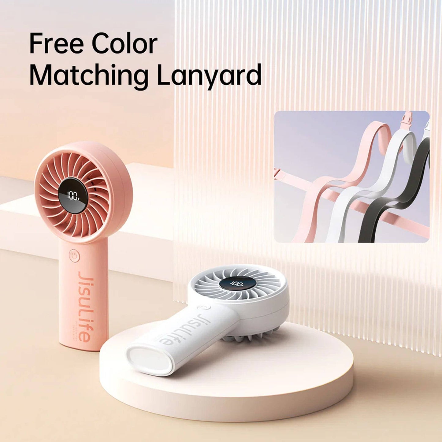 JisuLife Handheld Hand Fan Life4 5000mAh / 3600mAh Rechargeable 5 Speeds Control - Forexengineer -Malaysia