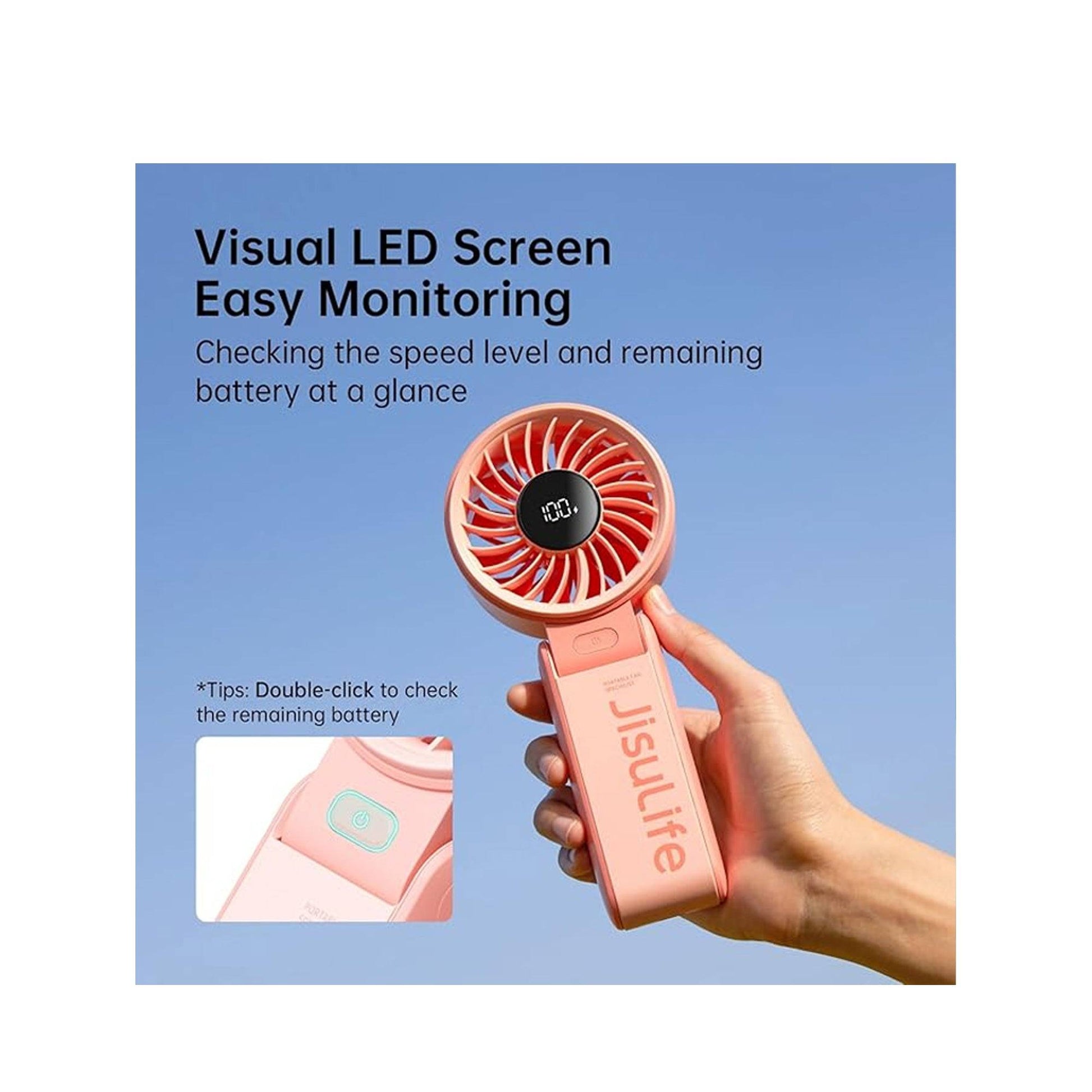 JisuLife Life7-50 / Life7-36 Handheld Hand Fan Life7 5000mAh / 3600mAh Rechargeable 5 Speeds Control - Forexengineer -Malaysia