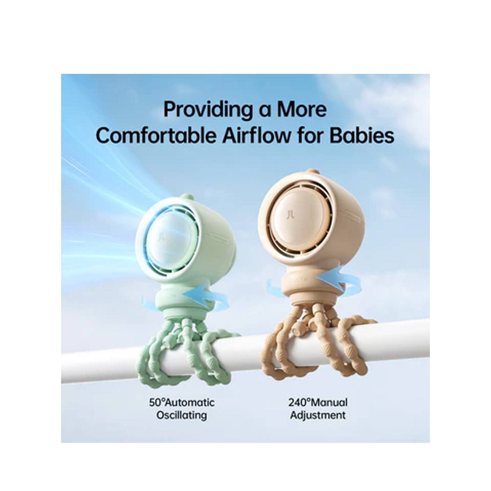 Jisulife Life2s.50 / Life2.40 Stroller Fan Life2S / Life2 360 degrees Rotation 100 Wind Speeds Filters 99% of Dust - Forexengineer -Malaysia