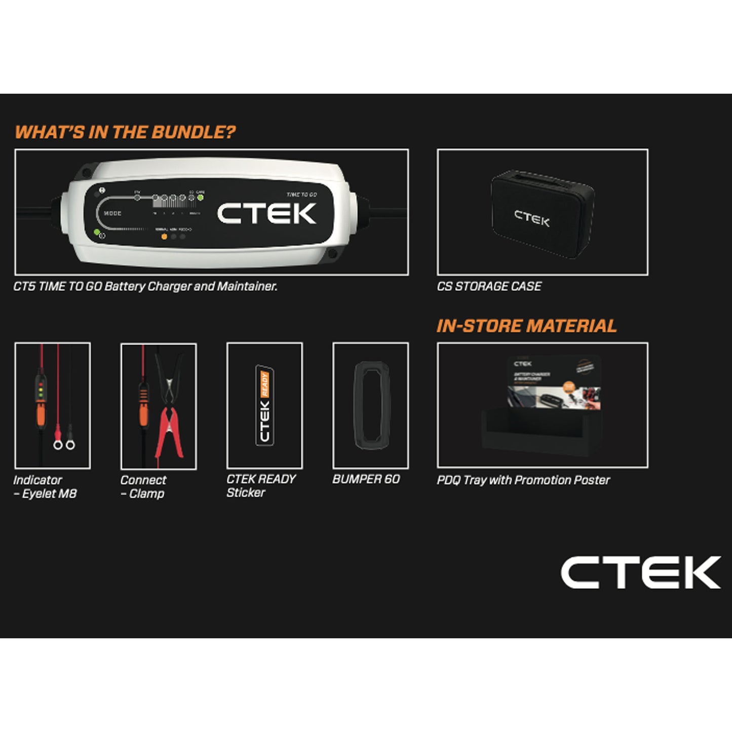 (PROMO BUNDLE) CTEK CT5 TIME TO GO UK - BATTERY CHARGER KIT - Forexengineer -Malaysia- 7340103406884