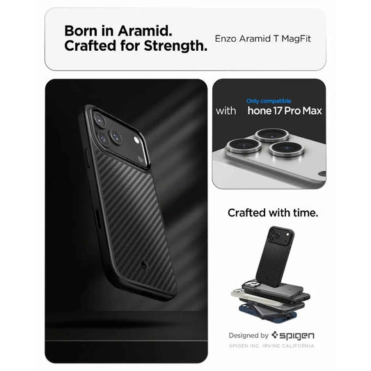 Spigen Enzo Aramid T MagFit for iPhone 17 Series - Magnetic Case with Camera Control Button