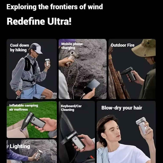 Jisulife Handheld Fan Ultra2 9000mAh Battery with Lighting and Super High Speed Wind