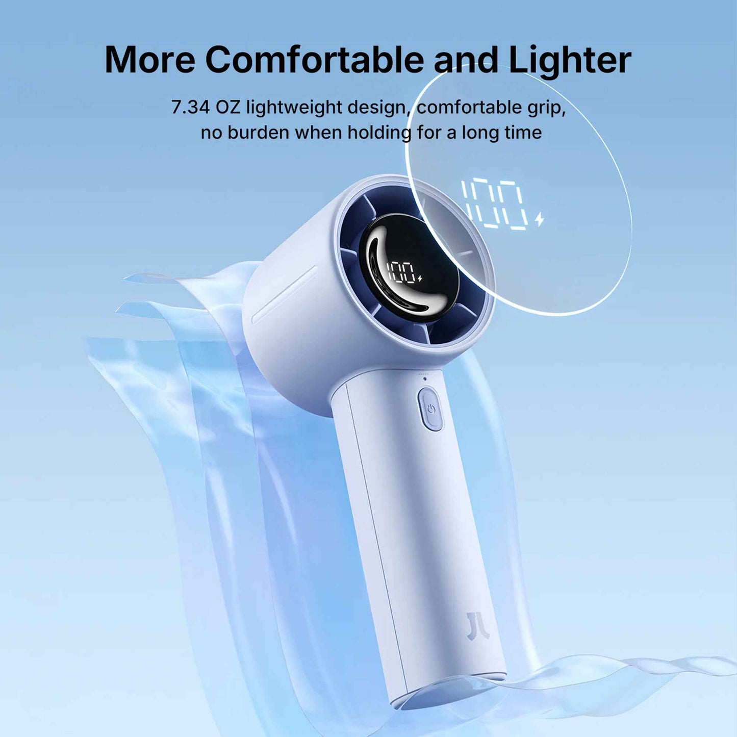 JISULIFE  Life10/Life10S Handheld Fan | 4000/5000mAh | 5 Speeds | 6.0m/s Super Wind