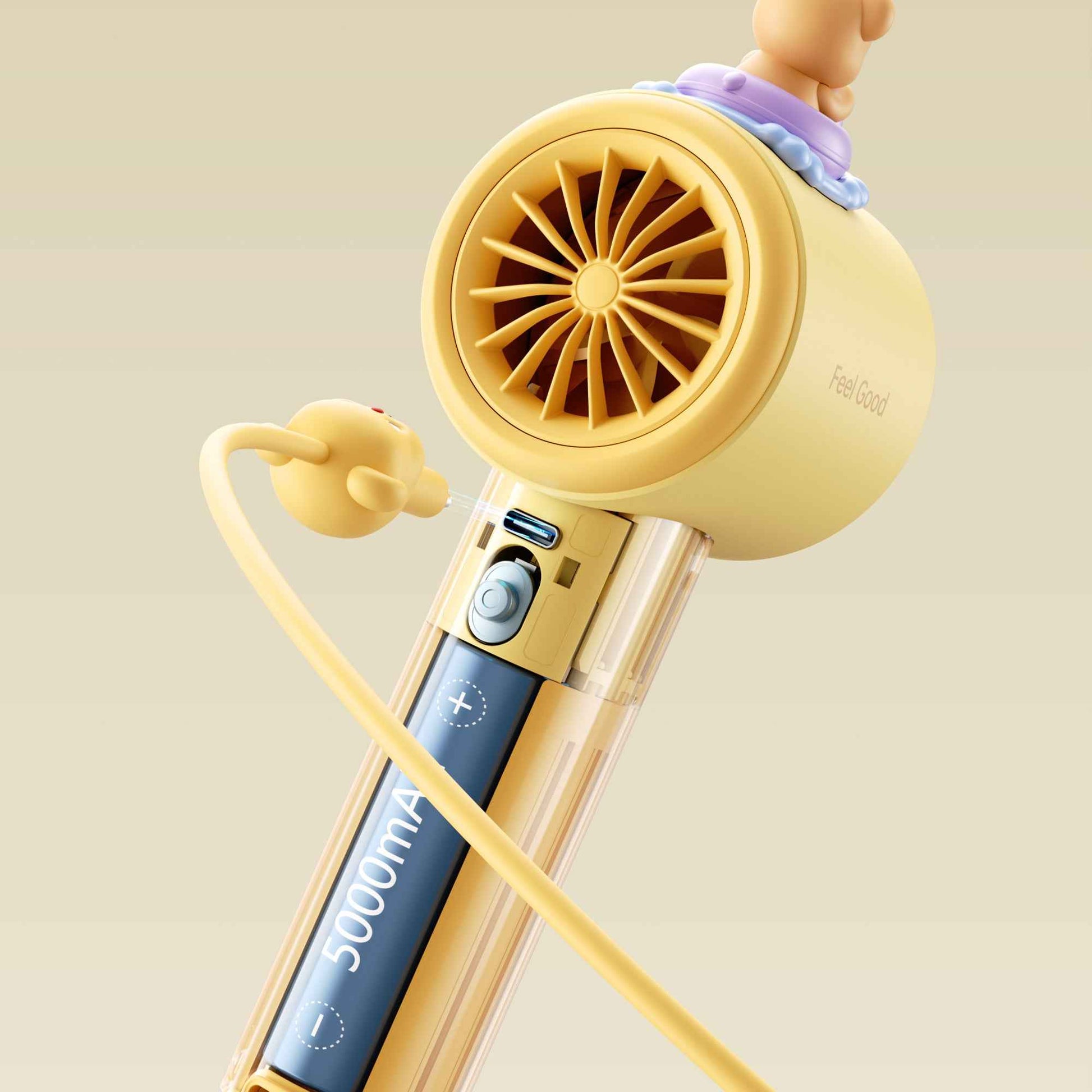 JISULIFE × ButterBear Pro 1 Handheld Fan 5000mAh 100 Wind Levels USB-C Rechargeable Fan