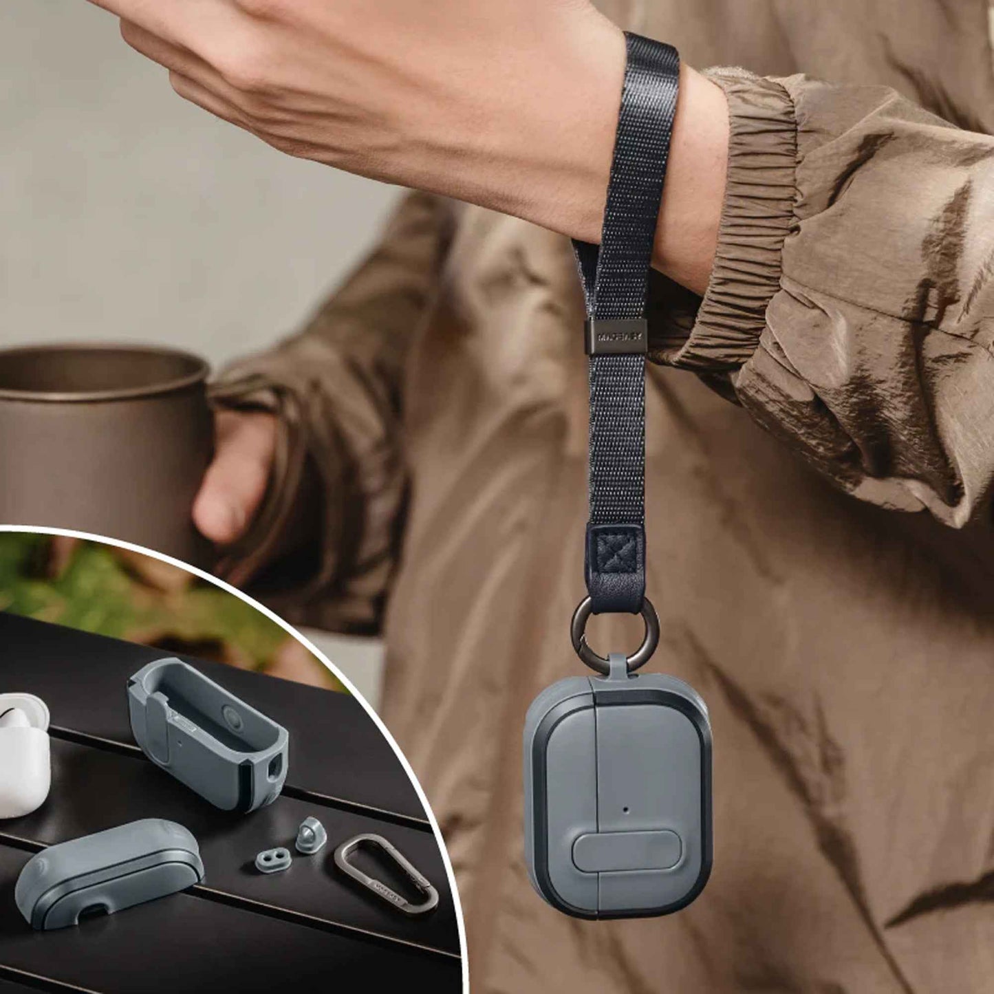 MAGEASY Odyssey with Wrist Strap (Magnetic Closure Case) for AirPods Pro 1 / AirPods Pro 2