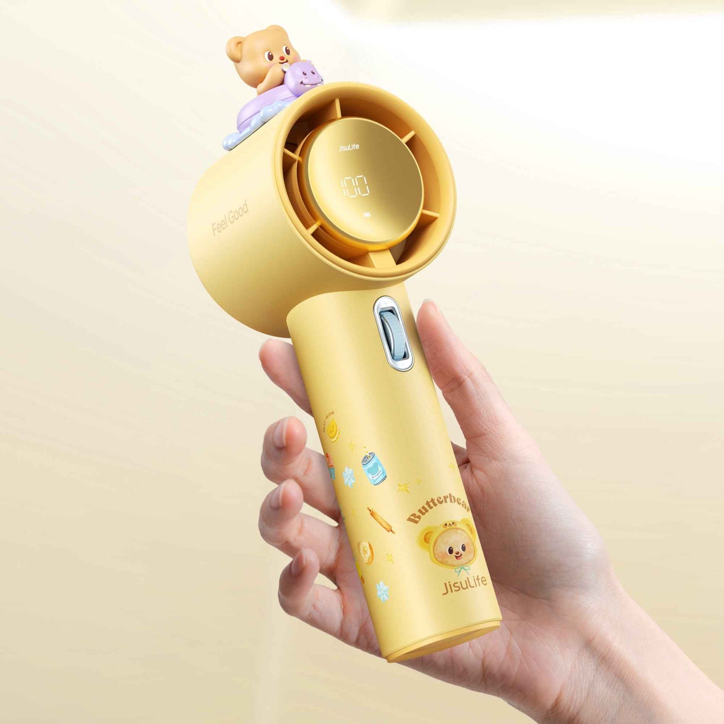 JISULIFE × ButterBear Pro 1 Handheld Fan 5000mAh 100 Wind Levels USB-C Rechargeable Fan