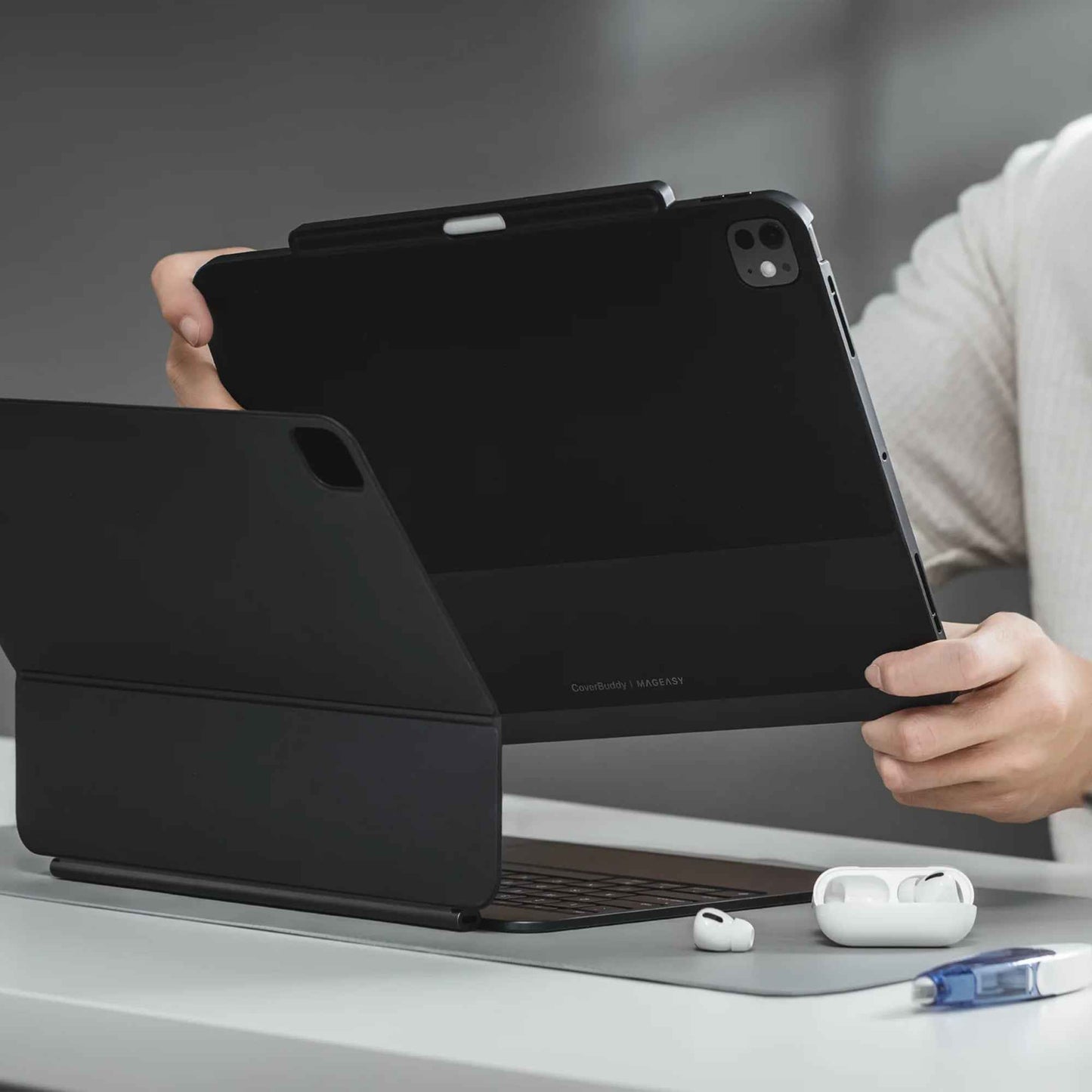 MAGEASY CoverBuddy Magnetic Case with Graphene for iPad Pro 11" M4 ( 2024 ) Compatible with Magic Keyboard