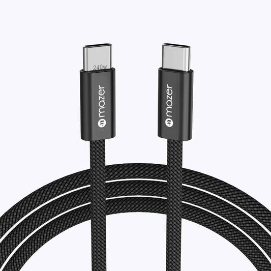 Mazer InfiniteFLEX2 Pro USB C to USB C Cable PD 240W 480Mbps Data Transfer 1M (Braided)