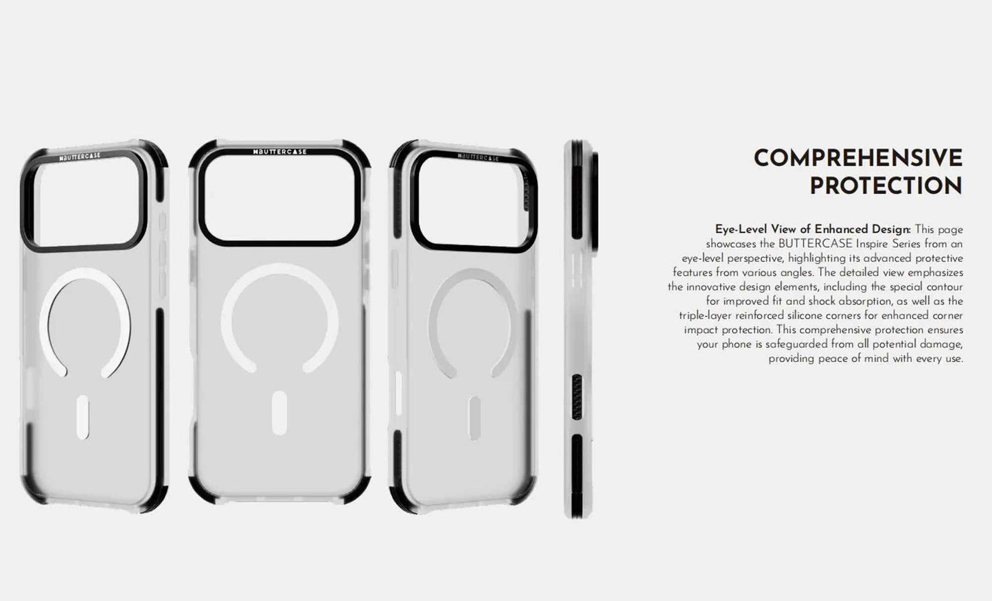 BUTTERCASE Inspire Series Protective Case for iPhone 17 Pro Max / 17 Pro with Camera Stand