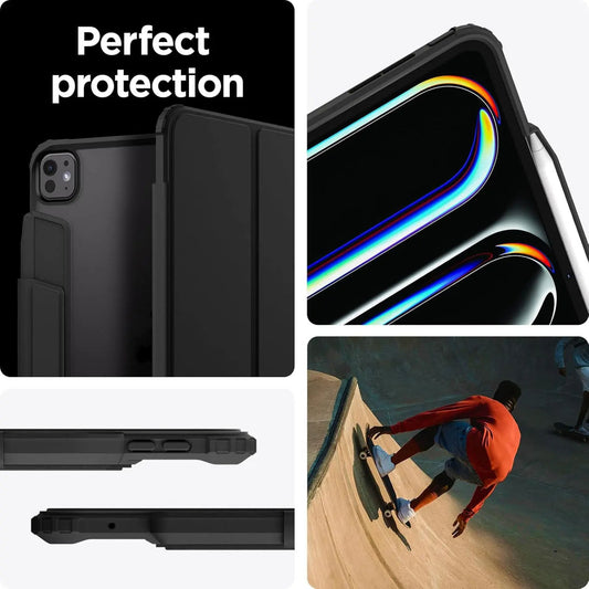 Spigen Airskin Pro Case for iPad Air 13" / 11'' ( 2024 ) M2 / iPad Air 10.9" ( 2022 - 2020 ) Detachable Front Cover - Black - Forexengineer -Malaysia- 8809971226257-8809971226882