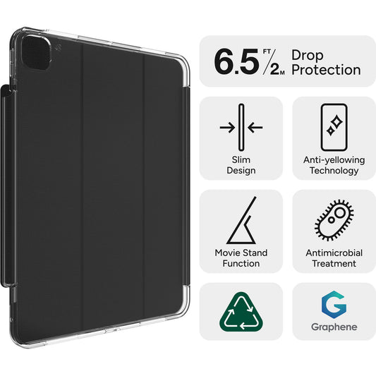 ZAGG Crystal Palace Folio Case for iPad Air 11" / iPad Air 13" ( 2024 ) M2 Multiple Stand Function Graphene Material - Clear - Forexengineer -Malaysia- 840390313645-840390313638