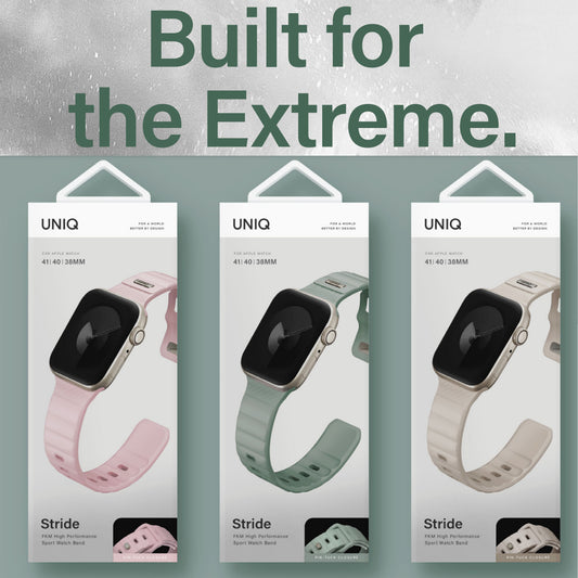 UNIQ Stride for Apple Watch 49mm / 45mm / 44mm / 42mm / 41mm / 40mm / 38mm - Made friom FKM Fluoroelastomer Rubber - Forexengineer -Malaysia- 8886463688564-8886463688571-8886463688588-8886463688595-8886463688533-8886463688540-8886463688557