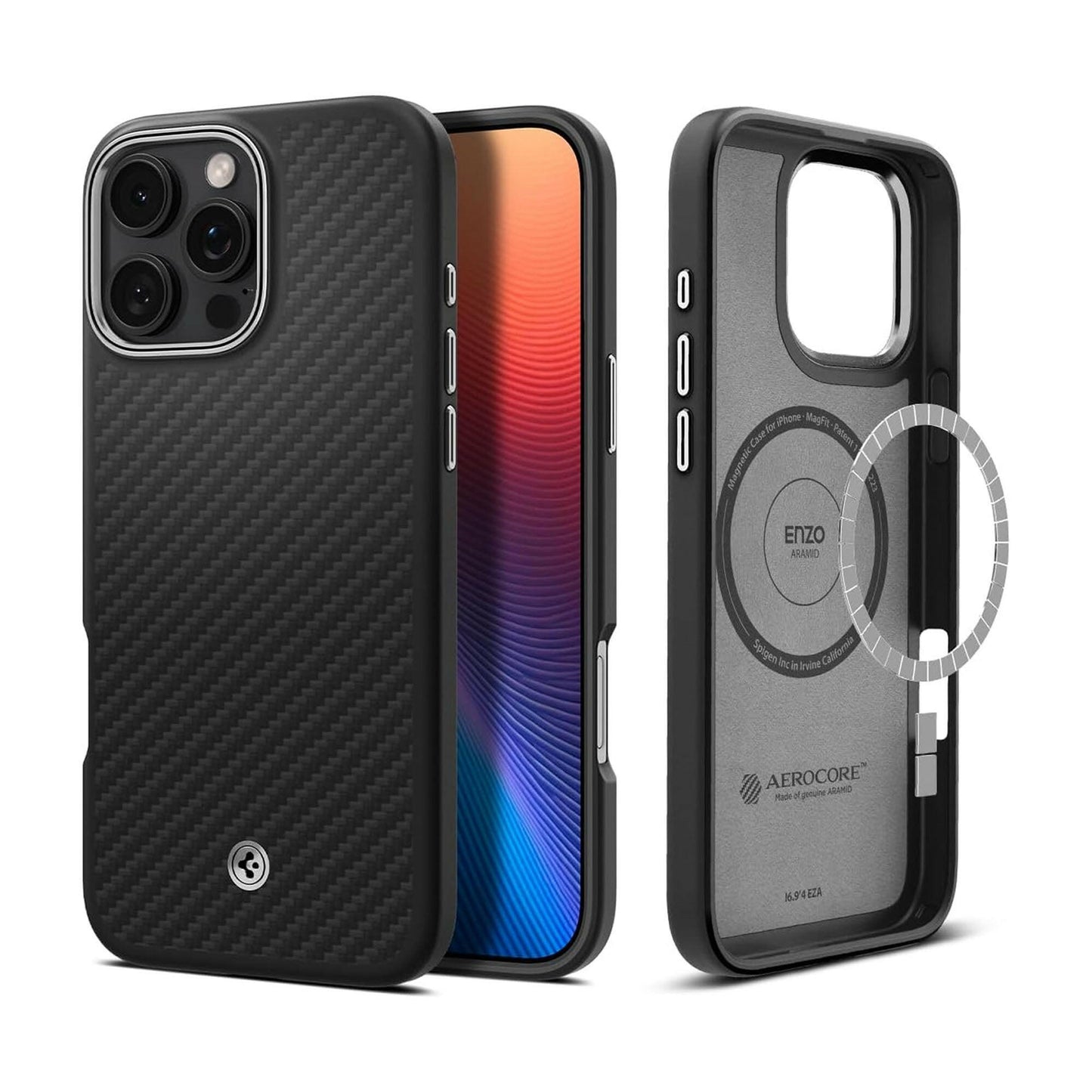 Spigen Enzo Aramid MagFit for iPhone 16 Series - MagSafe Compatible - Forexengineer -Malaysia- 8809971233576-8809971233644-8809971229531-8809971230636